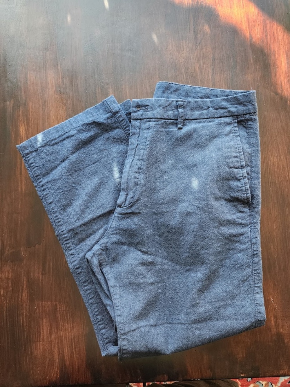 Old Navy Men’s Cotton-Linen Blend Pants – Straight Fit – Size 32 – Blue